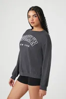 Women's Fleece Brooklyn Graphic Pullover Charcoal