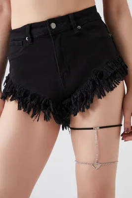 Women's Rhinestone Thigh Garter Chain in Silver