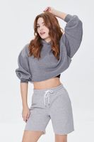 Women's Fleece Drawstring Sweatshorts in Heather Grey Small