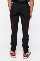 Men Drawstring Cargo Slim-Fit Pants in Black, XXL