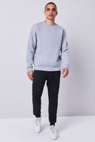 Men Heathered Fleece Crew Neck Sweatshirt in Charcoal Heather Large