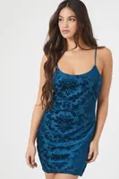 Women's Velvet Baroque Cami Mini Dress