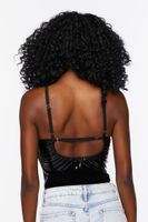 Women's Faux Patent Leather Bustier Bodysuit