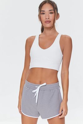 Women's Active Drawstring Ringer Shorts in Heather Grey Small