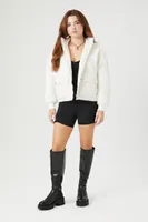 Women's Reversible Faux Shearling Trucker Jacket in Vanilla Large