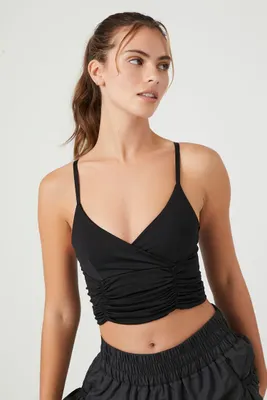 Women's Active Seamless Cropped Cami in Black Large