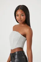 Women's Cropped Corset Tube Top Heather