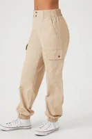 Women's Poplin High-Rise Cargo Joggers