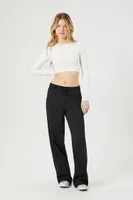 Women's Fleece Drawstring Sweatpants in Black Medium