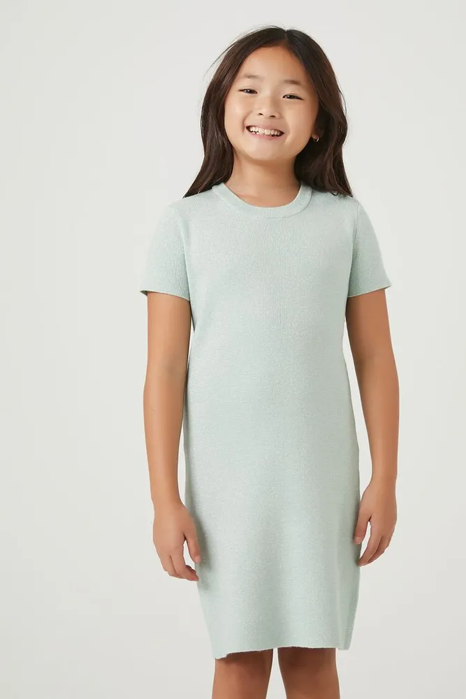 Girls T-Shirt Sweater Dress (Kids) in Mint, 9/10