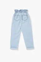 Girls Distressed Paperbag Jeans (Kids) Denim,