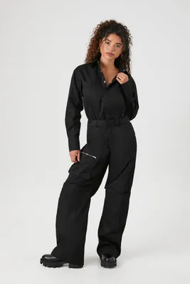 Women's Twill Long-Sleeve Cargo Coveralls Small