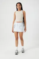 Women's Twill Cargo Mini Skirt Blue