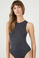 Women's Seamless Ribbed Knit Bodysuit Small