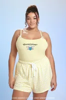 Women's Cinnamoroll Cami & Shorts Pajama Set in Yellow, 1X