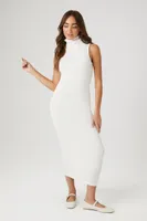 Women's Turtleneck Bodycon Midi Dress in Vanilla Medium