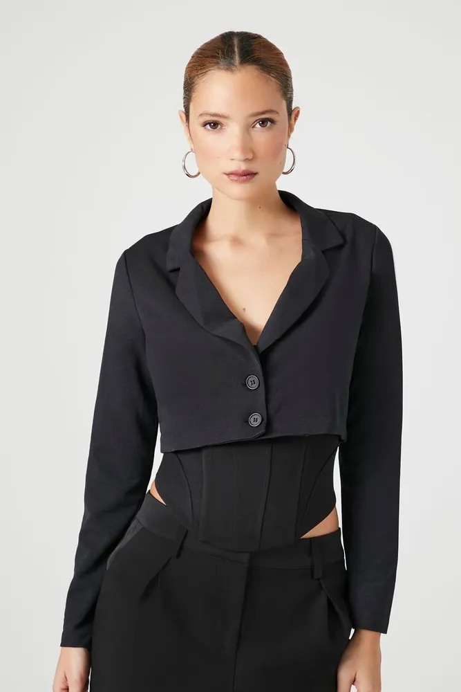 Women's Notched Cropped Blazer