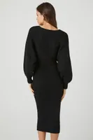 Women's Sweater Midi Wrap Dress