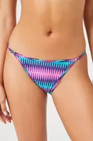 Women's Chevron Brazilian Bikini Bottoms in Fuchsia Small