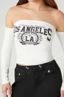 Women's Off-the-Shoulder Los Angeles Top in Cream/Black Large