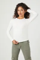 Women's Cotton-Blend Lettuce-Edge Top White