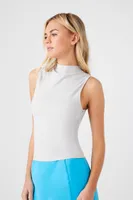 Women's Mock Neck Sleeveless Top Light