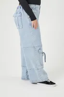 Women's Wide-Leg Cargo Jeans in Light Denim, 12