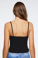 Women's Ribbed Sweater-Knit Cami in Black Medium