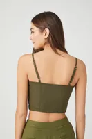 Women's Sweetheart Cropped Cami in Green, XL