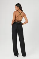 Women's Crisscross Cami Straight-Leg Jumpsuit in Black Small