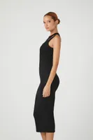 Women's Combo Bodycon Midi Dress Black,