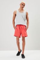 Men Drawstring Swim Trunks in Red Large