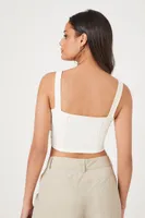 Women's Sweetheart Bustier Crop Top in Vanilla Large