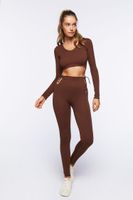 Women's Active Seamless Crisscross Crop Top Turkish Coffee