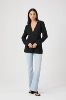 Women's Plunging Wrap Blazer in Black Small