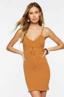 Women's Ribbed Cami Mini Sweater Dress in Maple Small