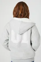 Women's Alaska Faux Shearling Zip-Up Hoodie in Heather Grey Small