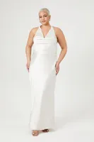 Women's Satin Halter Maxi Dress