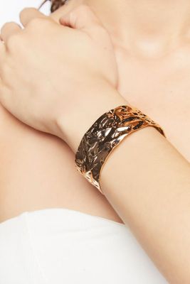 Women Hammered Cuff Bracelet in Gold