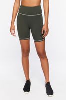 Women's Active Contrast-Trim Biker Shorts in Cypress Medium