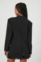 Women's Notched Longline Blazer in Black Small