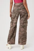 Women's Twill Tie-Dye Cargo Pants in Olive Medium