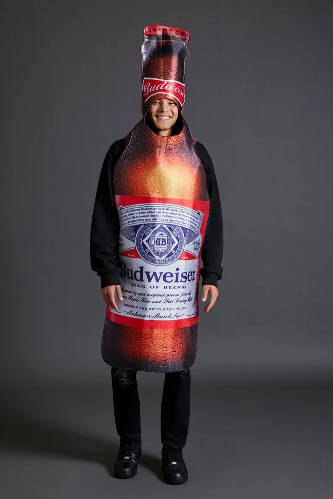 Men Budweiser Beer Bottle Costume in Red