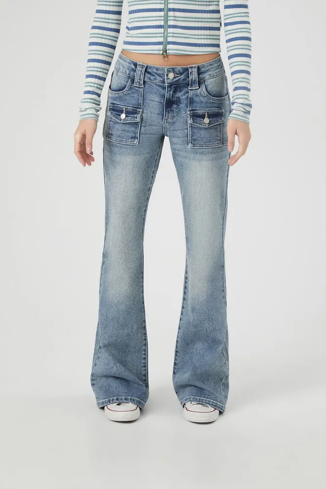 Women's High-Rise Flare Jeans in Medium Denim, 24
