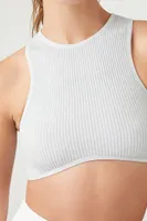 Women's Seamless Longline Bralette in Heather Grey Large