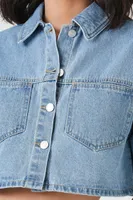 Women's Cropped Denim Shirt Medium