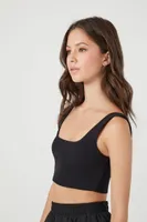 Women's Cropped Tank Top in Black, XL