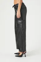 Women's Faux Leather Trouser Cargo Pants