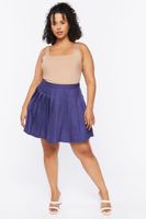 Women's Pleated Mini Skirt in Navy, 0X