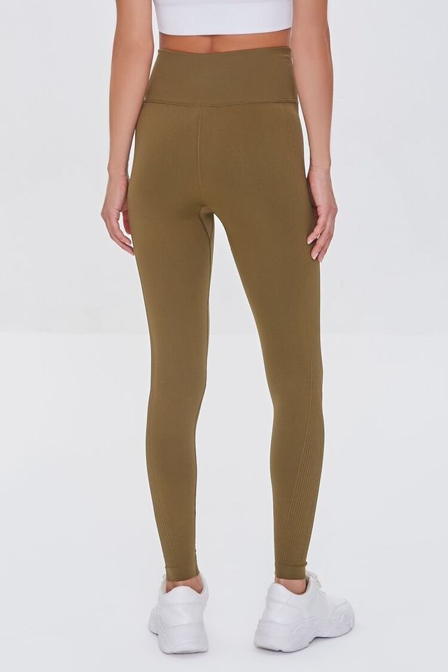 Forever 21 Women's Active Seamless High-Rise Leggings in Taupe Medium